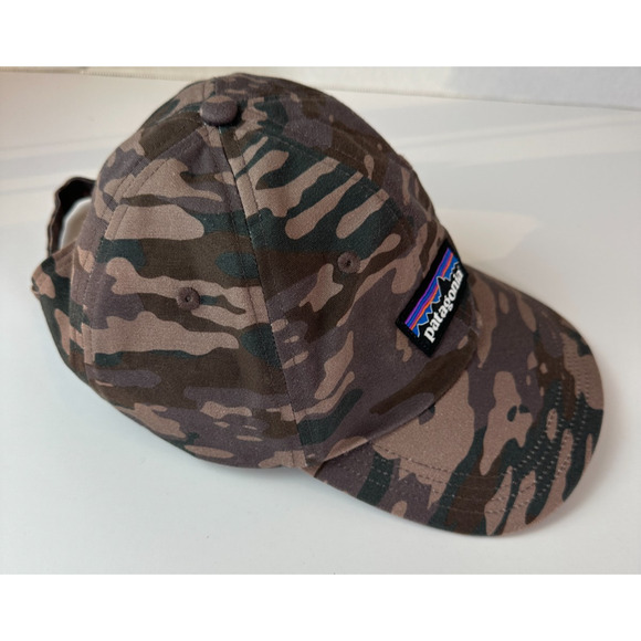 Patagonia P-6 Label Trad Cap Camo Camouflage Hat No Size Adjustable Adults - Picture 3 of 8